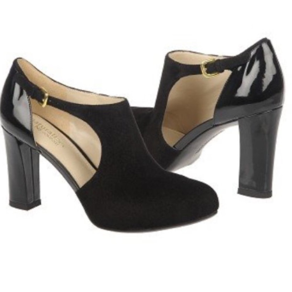 Naturalizer haberton black suede and patent leather pump size 11